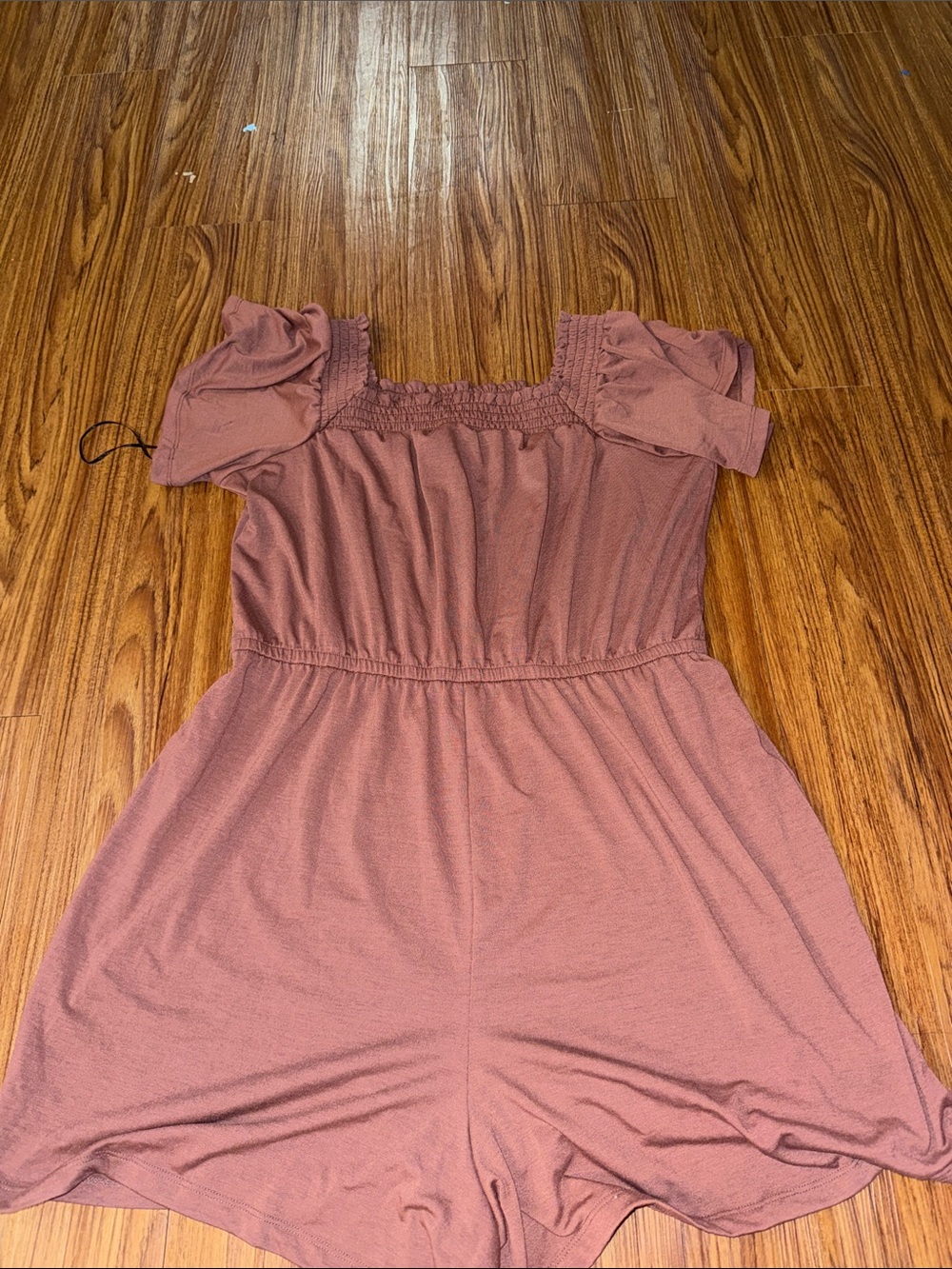 Maurices Mauve Off-Shoulder Smocked Romper